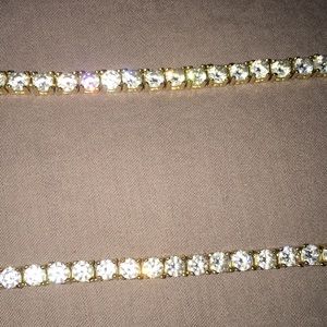 REAL 18k gold plated CZ diamond chain